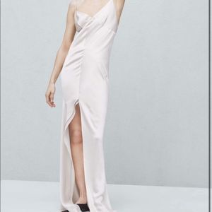 Mango Bridal Genuine Silk Off White Maxi Dress NWOT Size 4